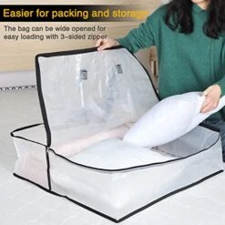 Fixwal 6 Pack Extra-Large Clear Storage Bags For Christmas Decoration, Moving Supplies, Wreath Storage Container, Clothes Storage Bags With Backpack Straps Strong Handles And Zippers -Songmics Furniture Shop 51rLmHLbb1L