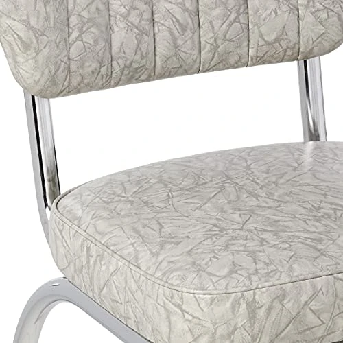 Richardson Seating Single Tone Channel Handle Back Retro Kitchen Chair With 2" Box Seat, Cracked Ice Grey, 18" 3 Richardson Seating Single Tone Channel Handle Back Retro Kitchen Chair With 2" Box Seat, Cracked Ice Grey, 18" - Image 3