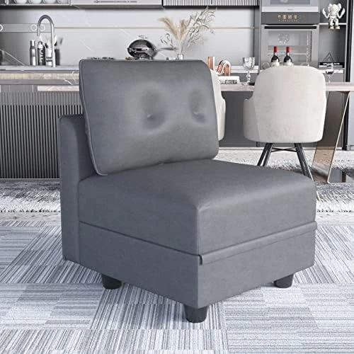 LLappuil Modular Sofa Middle Module With Storage For Customizable Sectional Couch, Accent Armless Chair, Waterproof, Anti-Scratch And Antistatic Fabric Sectional, Brown 7 LLappuil Modular Sofa Middle Module With Storage For Customizable Sectional Couch, Accent Armless Chair, Waterproof, Anti-Scratch And Antistatic Fabric Sectional, Brown - Image 7