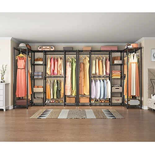 VIPEK L50 Protable Closet Rack Large Corner Freestanding Wardrobe Closet, Multi-Functional L Shaped Clothes Rack Heavy Duty Metal Clothing Rack For Hanging Clothes, Max Load 1150LBS, Black 4 VIPEK L50 Protable Closet Rack Large Corner Freestanding Wardrobe Closet, Multi-Functional L Shaped Clothes Rack Heavy Duty Metal Clothing Rack For Hanging Clothes, Max Load 1150LBS, Black - Image 4