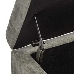 Joveco 24" Ottoman With Storage For Living Room Rectangular Fabric Tufted Bench Footrest - Light Grey -Songmics Furniture Shop 51rVFj6P9ZS