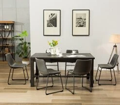 Roundhill Furniture 7 Piece Lotusville Wood Dining Table, Vintage Gray -Songmics Furniture Shop 51rf9v7ENDL
