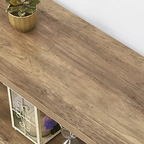 FOLUBAN Industrial Console Sofa Table, Rustic Entryway/Hallway Table With 3-Tier Open Shelf For Living Room, Oak 2 FOLUBAN Industrial Console Sofa Table, Rustic Entryway/Hallway Table With 3-Tier Open Shelf For Living Room, Oak - Image 2