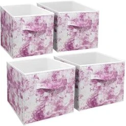 Sorbus Fabric Foldable Storage Cubes Organization Bins, Great For Home Organization, Living Room, Cube Storage Bins, For Closet, Nursery, Playroom, College Dorm, Marble Print Fabric (4, Pack, White) -Songmics Furniture Shop 51rkVRGZ5WS. AC
