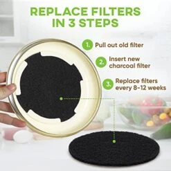 Third Rock Charcoal Filter Replacements For Kitchen Compost Bin - 12 Pack - 6.5 Inches In Diameter | Designed To Fit 1.3 Gallon Third Rock Compost Bin | Premium Extra Thick Filters | 3 Years Supply 11 Third Rock Charcoal Filter Replacements For Kitchen Compost Bin - 12 Pack - 6.5 Inches In Diameter | Designed To Fit 1.3 Gallon Third Rock Compost Bin | Premium Extra Thick Filters | 3 Years Supply -Songmics Furniture Shop 51rpqdtpkHL