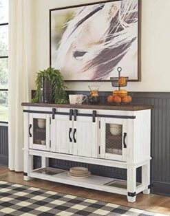 Signature Design By Ashley Valebeck Farmhouse -Dining Room Server Or Buffet, White & Brown -Songmics Furniture Shop 51rr19LtDeL