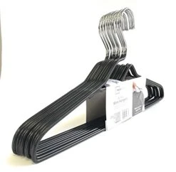 Mainstays Nonslip Heavy Wire Clothes Hangers, 10 Count Black