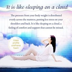 MIINA Japanese Floor Mattress, Japanese Futon Mattress, Mattress Topper, Memory Foam Futon, Guest Mattress, Thicken Sleeping Pad, Foldable (White, Twin) -Songmics Furniture Shop 51s4Ls39a6L