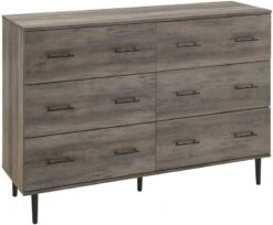 Walker Edison Mila Modern 6 Drawer Storage Buffet, 52 Inch, White And Rustic Oak -Songmics Furniture Shop 51s5ai4AM4L. AC