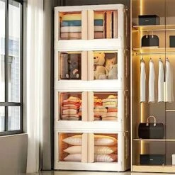 4Pcs Plastic Storage Containers With Handle For Clothes Organizing Cabinet Stackable Lidded Storage Bins With Wheel,8.5Gal Collapsible Storage Box For Snacks Pantry Bedroom Closet Playroom Office -Songmics Furniture Shop 51s9J0KHYyL. AC