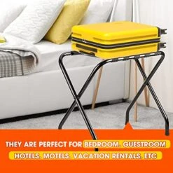 Ulimart Luggage Rack 2 Pack Steel Frame Folding Suitcase Stand,Luggage Rack For Guest Room,Easy Assembly Luggage Stand For Hotel For Bedroom,Guest Room Essentials -Songmics Furniture Shop 51sESURbEQL