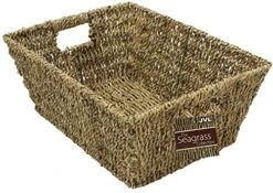 JVL Rectangular Seagrass Storage Basket, 37.5 X 28.5 X 15.5 Cm