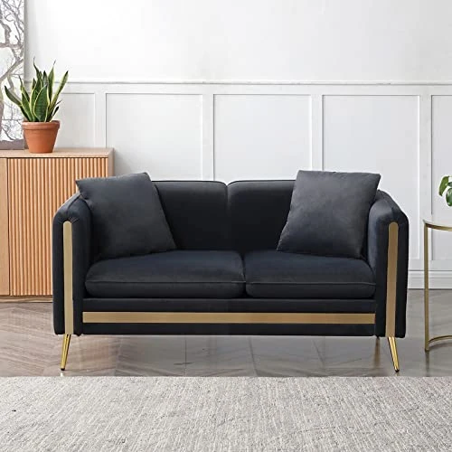 CALABASH 2 Piece Living Room Furniture Sets, Modern Tufted Velvet Sofa Couch And Loveseat With Removable Cushions Side Pocket And 4 Pillows For Bedroom Apartment(Black, 2+3 Seat) 4 CALABASH 2 Piece Living Room Furniture Sets, Modern Tufted Velvet Sofa Couch And Loveseat With Removable Cushions Side Pocket And 4 Pillows For Bedroom Apartment(Black, 2+3 Seat) - Image 4