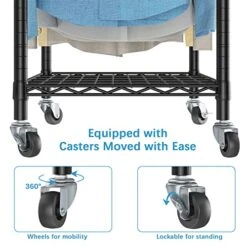 VIPEK V12 Mini Rolling Clothes Rack Heavy Duty Clothing Rack For Hanging Clothes Adjustable Metal Wire Shelving Portable Closet With Wheels Side Hooks, Freestanding Closet Wardrobe, Black -Songmics Furniture Shop 51sMcPKkaDL