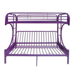 Garhelper Twin Over Futon Bunk Bed,Metal Twin Over Full Futon Bunk Bed Frame,Futon Convertible Couch And Bed Frame With 2 Side Ladders And Full-Length Guardrails For Kids Teens Adults Purple -Songmics Furniture Shop 51sOxCkK5TL