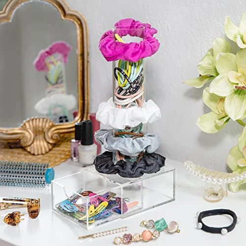 Talltoise Scrunchie Holder Stand And Bracelet Organizer, Friendship Bracelet Holder, Best Gift For Girls, Teens Bedroom VSCO Girl Stuff - Built With Storage Drawer For Hair Accessories Storage- 11 In 4 Talltoise Scrunchie Holder Stand And Bracelet Organizer, Friendship Bracelet Holder, Best Gift For Girls, Teens Bedroom VSCO Girl Stuff - Built With Storage Drawer For Hair Accessories Storage- 11 In - Image 4