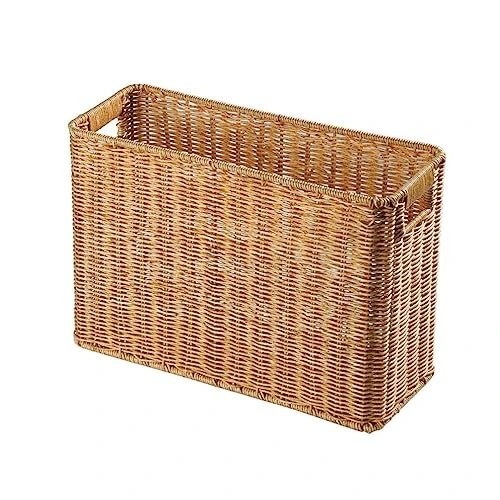 Magazine Newspaper Basket Drawer Storage Bins Baskets Desktop Stand Desktop Bookcase Snack Container Wardrobe Baskets Handwoven Imitated Rattan Basket Straw Light Brown Folder 1 Magazine Newspaper Basket Drawer Storage Bins Baskets Desktop Stand Desktop Bookcase Snack Container Wardrobe Baskets Handwoven Imitated Rattan Basket Straw Light Brown Folder