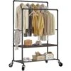GREENSTELL Clothes Rack With Shelves, 39 Inch Garment Rack, 400lb Load Capacity, Sturdy Clothing Rack For Hanging Clothes, With Double Rods Large Storage, 62-72 Inch Adjustable Height Rolling Rack