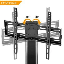 5Rcom Universal TV Stand, Height Adjustable 27 32 37 40 43 46 50 55 Inch Tv Stand, Swivel TV Stand For Bedroom, Living Room, Holds Up To 88 Lbs, TV Stand Mount -Songmics Furniture Shop 51sjiO0MSWL