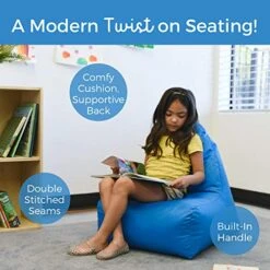 Factory Direct Partners 10481-FB Cali Alpine Sack Bean Bag Chair, Dirt-Resistant Coated Oxford Fabric - French Blue -Songmics Furniture Shop 51slyHttewL