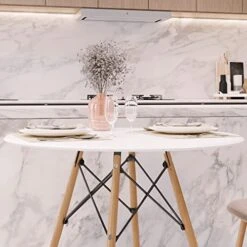 Milliard Kitchen Dining Table – Small, Round, Dining Room Table - For 2 To 4 People -Songmics Furniture Shop 51soC5peyKL