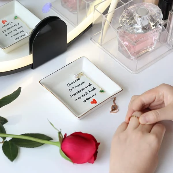 AREOK Gifts For Grandma Gifts From Grandchildren Granddaughter Grandkids - Happy Best Grandma Grandmother Birthday Gifts Ideas From Grandson Unique, Jewelry Ring Trinket Dish Tray 4 AREOK Gifts For Grandma Gifts From Grandchildren Granddaughter Grandkids - Happy Best Grandma Grandmother Birthday Gifts Ideas From Grandson Unique, Jewelry Ring Trinket Dish Tray - Image 4