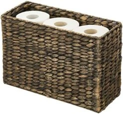 MDesign Woven Hyacinth Large Bathroom Toilet Roll Holder Storage Organizer Basket Bin - Rectangle Containers For Bathroom, Toilet Tank - Hold 6 Rolls Of Toilet Paper - Rice Weave - Natural/Tan 8 MDesign Woven Hyacinth Large Bathroom Toilet Roll Holder Storage Organizer Basket Bin - Rectangle Containers For Bathroom, Toilet Tank - Hold 6 Rolls Of Toilet Paper - Rice Weave - Natural/Tan -Songmics Furniture Shop 51ssyyHup9L. AC