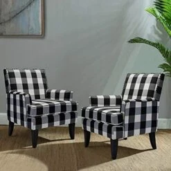 HULALA HOME Modern Accent Chair With Arms And Wooden Legs, Mid Century Accent Chair Armchair High Back Rest, Padded Armrest And Comfortable Cushioned Seat For Living Room (Red Yellow Floral) -Songmics Furniture Shop 51suck35vvL. AC