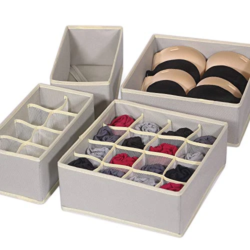 TENABORT 12 Pack Foldable Drawer Organizer Dividers Cloth Storage Box Closet Dresser Organizer Cube Fabric Containers Basket Bins For Underwear Bras Socks Panties Lingeries Nursery Baby Clothes Gray 5 TENABORT 12 Pack Foldable Drawer Organizer Dividers Cloth Storage Box Closet Dresser Organizer Cube Fabric Containers Basket Bins For Underwear Bras Socks Panties Lingeries Nursery Baby Clothes Gray - Image 5