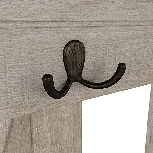 Bush Furniture Key West Entryway Storage Set With Hall Tree, Shoe Bench And Tall Cabinet, Washed Gray 3 Bush Furniture Key West Entryway Storage Set With Hall Tree, Shoe Bench And Tall Cabinet, Washed Gray - Image 3