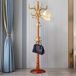 Birch Coat Rack Freestanding, Wooden Tree Coat Rack With 14 Hooks, Pure Natural Solid Tree Coat Hanger With Stable Disc Base, Adjustable Floor Hanger For Hat, Bedroom Living Room Office(Mahogany)… -Songmics Furniture Shop 51t60CNwMuL. AC