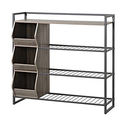 Signature Design By Ashley Maccanet Shoe Rack With Storage Cubbies, Brown 3 Signature Design By Ashley Maccanet Shoe Rack With Storage Cubbies, Brown - Image 3