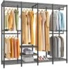 VIPEK V40 Wire Garment Rack Heavy Duty Clothes Rack For Hanging Clothes, Multi-Functional Bedroom Clothing Rack Freestanding Closet Wardrobe Rack, 76 Inch L X 15.7 Inch W X 75.6 Inch H, Max Load 900lbs, Black