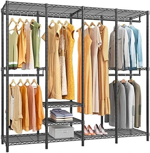 VIPEK V40 Wire Garment Rack Heavy Duty Clothes Rack For Hanging Clothes, Multi-Functional Bedroom Clothing Rack Freestanding Closet Wardrobe Rack, 76 Inch L X 15.7 Inch W X 75.6 Inch H, Max Load 900lbs, Black 6 VIPEK V40 Wire Garment Rack Heavy Duty Clothes Rack For Hanging Clothes, Multi-Functional Bedroom Clothing Rack Freestanding Closet Wardrobe Rack, 76 Inch L X 15.7 Inch W X 75.6 Inch H, Max Load 900lbs, Black - Image 6