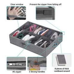 Under Bed Shoe Storage Organizer,Closet Shoes Storage Boxes Bin Container (2 Pack Fits 24 Pairs) With Clear Cover And Reinforced Handle For Sneakers,Clothes, Toys, Gray With Printing 11 Under Bed Shoe Storage Organizer,Closet Shoes Storage Boxes Bin Container (2 Pack Fits 24 Pairs) With Clear Cover And Reinforced Handle For Sneakers,Clothes, Toys, Gray With Printing -Songmics Furniture Shop 51tPhkMd9gL