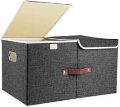 TYEERS Extra Large Collapsible Storage Bins With Lids And Compartments, Organizing Bins For Closet Storage, Clothes Storage, Cube Organizer For Home Office Storage - 2 Pack - Black 28 TYEERS Extra Large Collapsible Storage Bins With Lids And Compartments, Organizing Bins For Closet Storage, Clothes Storage, Cube Organizer For Home Office Storage - 2 Pack - Black -Songmics Furniture Shop 51tR1jxPLL. AC