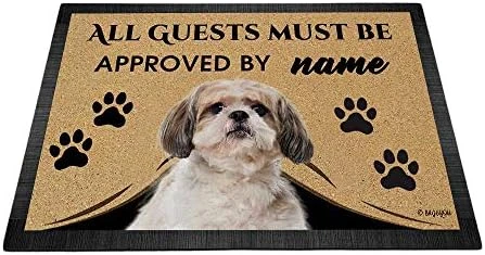 BAGEYOU All Guests Must Be Approved Doormat With My Love Dog Shih Tzu Welcome Floor Mat Custom Name 27.5" X 17.7" 8 BAGEYOU All Guests Must Be Approved Doormat With My Love Dog Shih Tzu Welcome Floor Mat Custom Name 27.5" X 17.7" - Image 8
