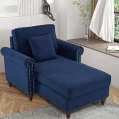 Springfavor Chaise Lounge Indoor 28.5" Width Chaise Lounger Chair Living Room Chair With Nailhead Trim Upholstered Recliner Lounge Sleeper Sofa -Songmics Furniture Shop 51tUqb9z 1L. AC
