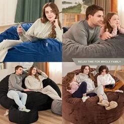 HABUTWAY Bean Bag Chair: Giant 4' Memory Foam Furniture Bean Bag Chairs For Adults With Microfiber Cover - 4Ft, Grey -Songmics Furniture Shop 51tVUU0IViL