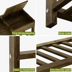 Bamworld Shoe Rack For Entryway, Bamboo Shoe Organizer With Small Storage Box (Dark Brown) 8 Bamworld Shoe Rack For Entryway, Bamboo Shoe Organizer With Small Storage Box (Dark Brown) -Songmics Furniture Shop 51tnMl2QMhL