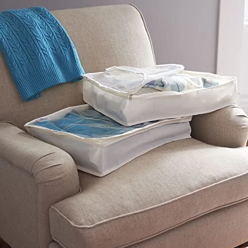 Household Essentials Sweater Storage Bag - Natural Canvas - Set Of 2 2 Household Essentials Sweater Storage Bag - Natural Canvas - Set Of 2 - Image 2