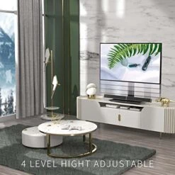 Universal Swivel TV Stand/Base Table Top TV Stand For 19 To 43 Inch TVs With 90 Degree Swivel, 4 Level Height Adjustable, Heavy Duty Tempered Glass Base, Holds Up To 99LBS HT02B-001 -Songmics Furniture Shop 51u0qcBMwiL
