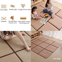 MYOYAY Large Japanese Tatami Mat 71x 71in Large Summer Breathable Sleeping Mat Foldable Rattan Floor Mat Non-Slip Memory Foam Stitching Carpet Crawling Mats Living Room Bedroom Playroom Yoga (Brown) 11 MYOYAY Large Japanese Tatami Mat 71x 71in Large Summer Breathable Sleeping Mat Foldable Rattan Floor Mat Non-Slip Memory Foam Stitching Carpet Crawling Mats Living Room Bedroom Playroom Yoga (Brown) -Songmics Furniture Shop 51u5wwTHTBL