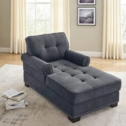 Chaise Lounge Indoor Modern Upholstered Tufted Chaise Lounge Chair 59" Velvet Chaise Lounge Recliner Lounge Chair For Living Room Bedroom Office -Songmics Furniture Shop 51u76Nzx4BL. AC