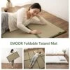 EMOOR Japanese Tatami Mat Twin Natural Rush Grass (Undyed), Foldable Igusa Mattress Floor Sleeping Japanese Futon Mattress Meditation Yoga Zen
