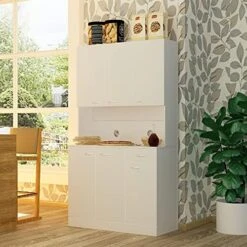 JOYSOURCE Buffet Cabinet Kitchen Sideboard With Storage Buffet Table Wooden Bar For Kitchen Dining Room Hallway Living Room, Brown -Songmics Furniture Shop 51u96n6D0tL. AC