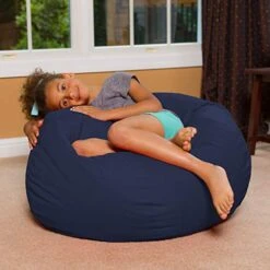 Posh Creations Bean Bag Chair For Kids, Teens, And Adults Includes Removable And Machine Washable Cover, Solid Navy Blue, 38in - Large 8 Posh Creations Bean Bag Chair For Kids, Teens, And Adults Includes Removable And Machine Washable Cover, Solid Navy Blue, 38in - Large -Songmics Furniture Shop 51uKNKHuFLL