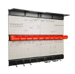 Ultrawall Pegboard Wall Organizer, 48X 36 Inch Garage Storage Pegboard With Hooks Storage Bins Tool Board Panel Tool Organizer