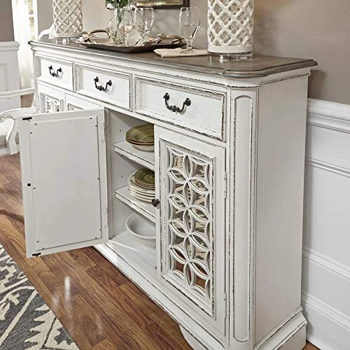 Liberty Furniture INDUSTRIES Magnolia Manor Hall Buffet, Antique White 2 Liberty Furniture INDUSTRIES Magnolia Manor Hall Buffet, Antique White - Image 2