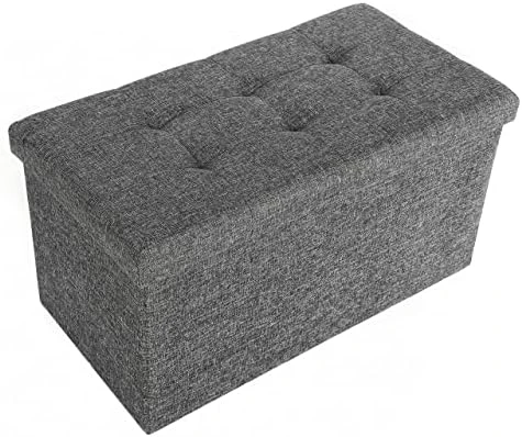 Seville Classics Cushioned Fabric Ottoman Hidden Storage Chest Footrest Chair, Padded Seat For Bedroom, Dorm, Loft, Living Room, Entryway, Hallway, Midnight Blue, 31.5" Bench 13 Seville Classics Cushioned Fabric Ottoman Hidden Storage Chest Footrest Chair, Padded Seat For Bedroom, Dorm, Loft, Living Room, Entryway, Hallway, Midnight Blue, 31.5" Bench - Image 13